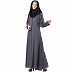 Casual zipper abaya-grey Casual zipper abaya-grey
